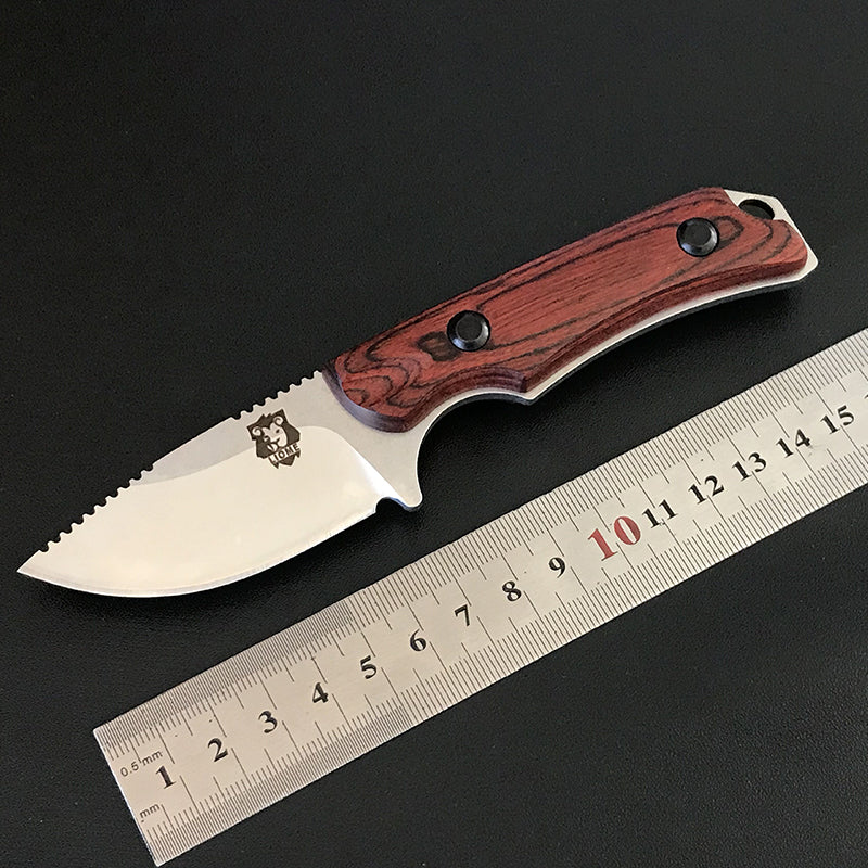 Liome 15017 Red-Brown Wood Handle Portable Pocket EDC Tool