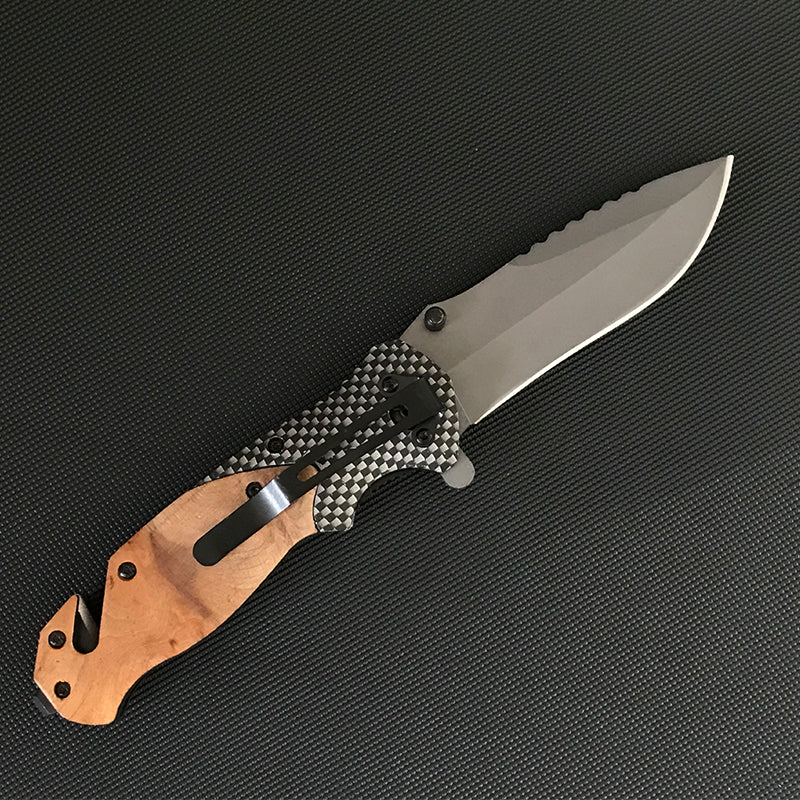Liome X50 Outdoor Folding EDC Tool with Wooden Handle