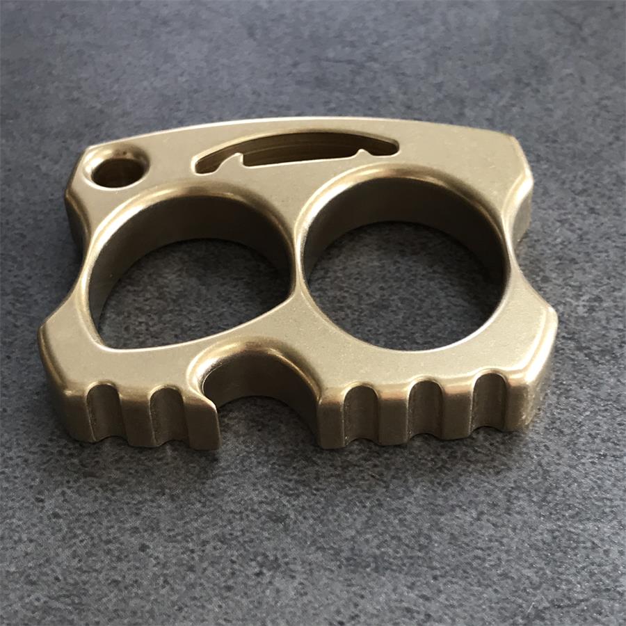 Smiling Skull Brass Bottle Opener with Two-hole Design Outdoor EDC Keychain Tool