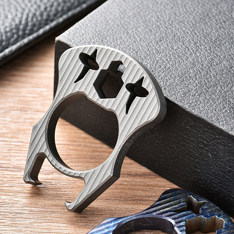 Portable Titanium Multi-Purpose Bottle Opener with Keychain Attachment