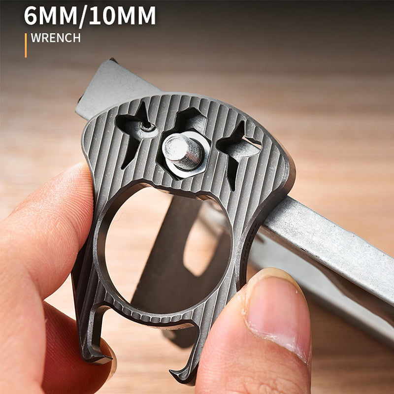 Portable Titanium Multi-Purpose Bottle Opener with Keychain Attachment