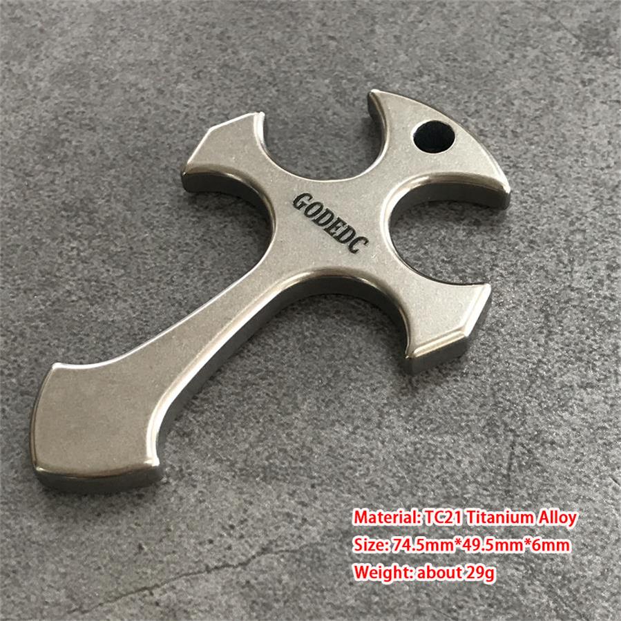 Portable Titanium Cross Pendant for Necklace and Backpack Carry