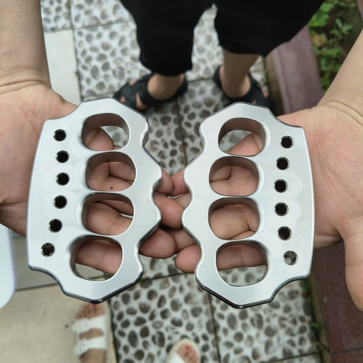 Reinforced Steel Quad-Hole Outdoor Tool