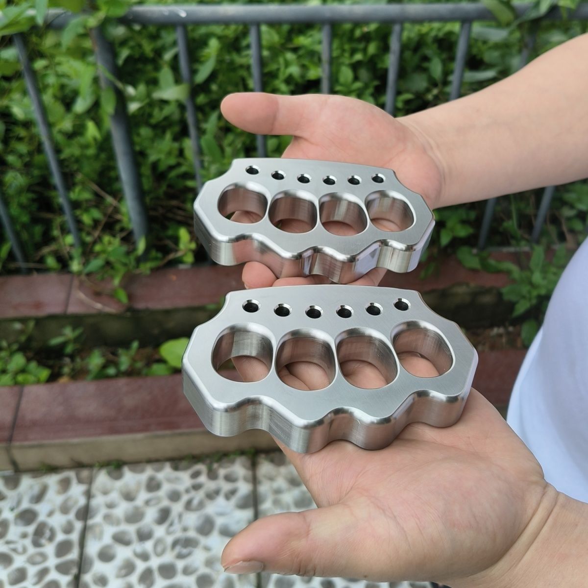 Reinforced Steel Quad-Hole Outdoor Tool