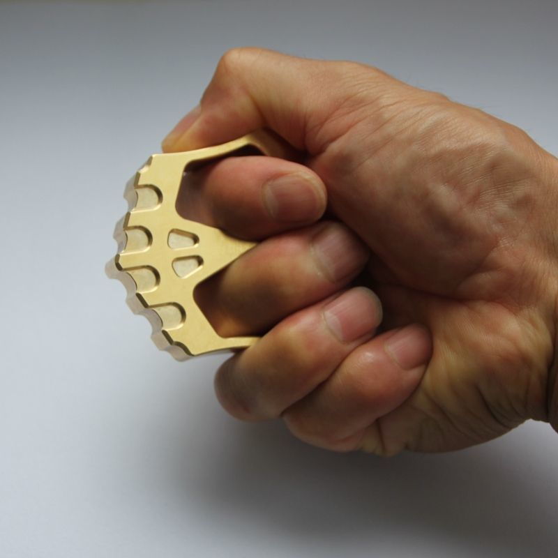 Mini Dual-Hole Brass EDC Tool for Outdoor Backpack Keychains
