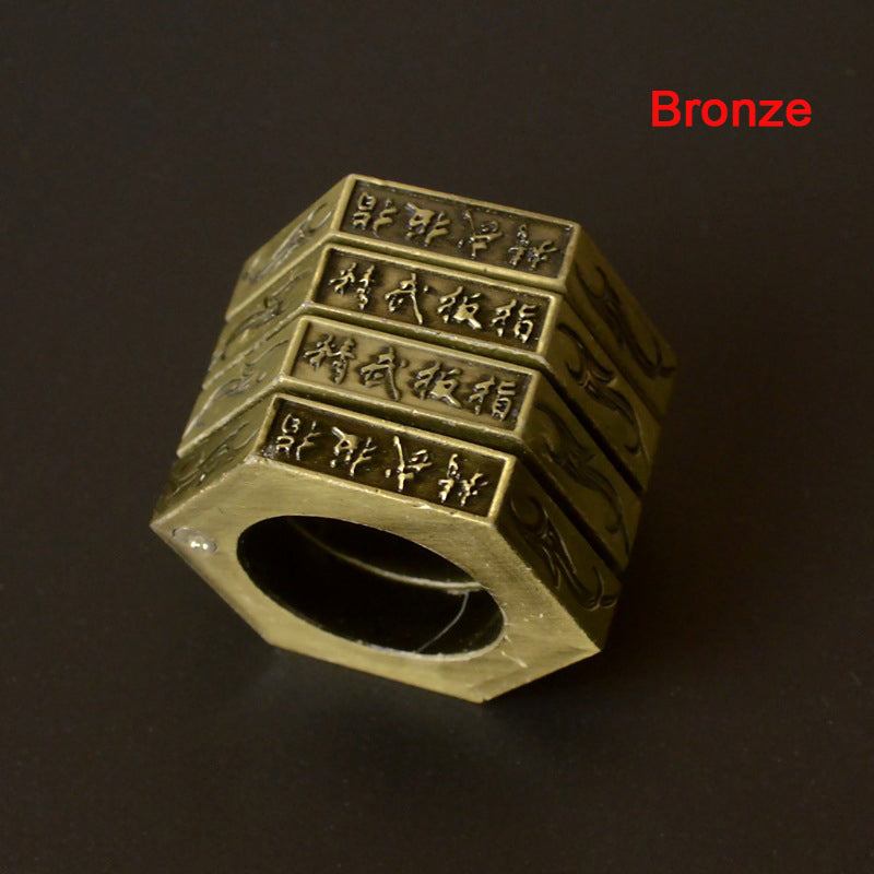 Outdoor EDC Tool with Folding Hexagon Ring and Magic Function