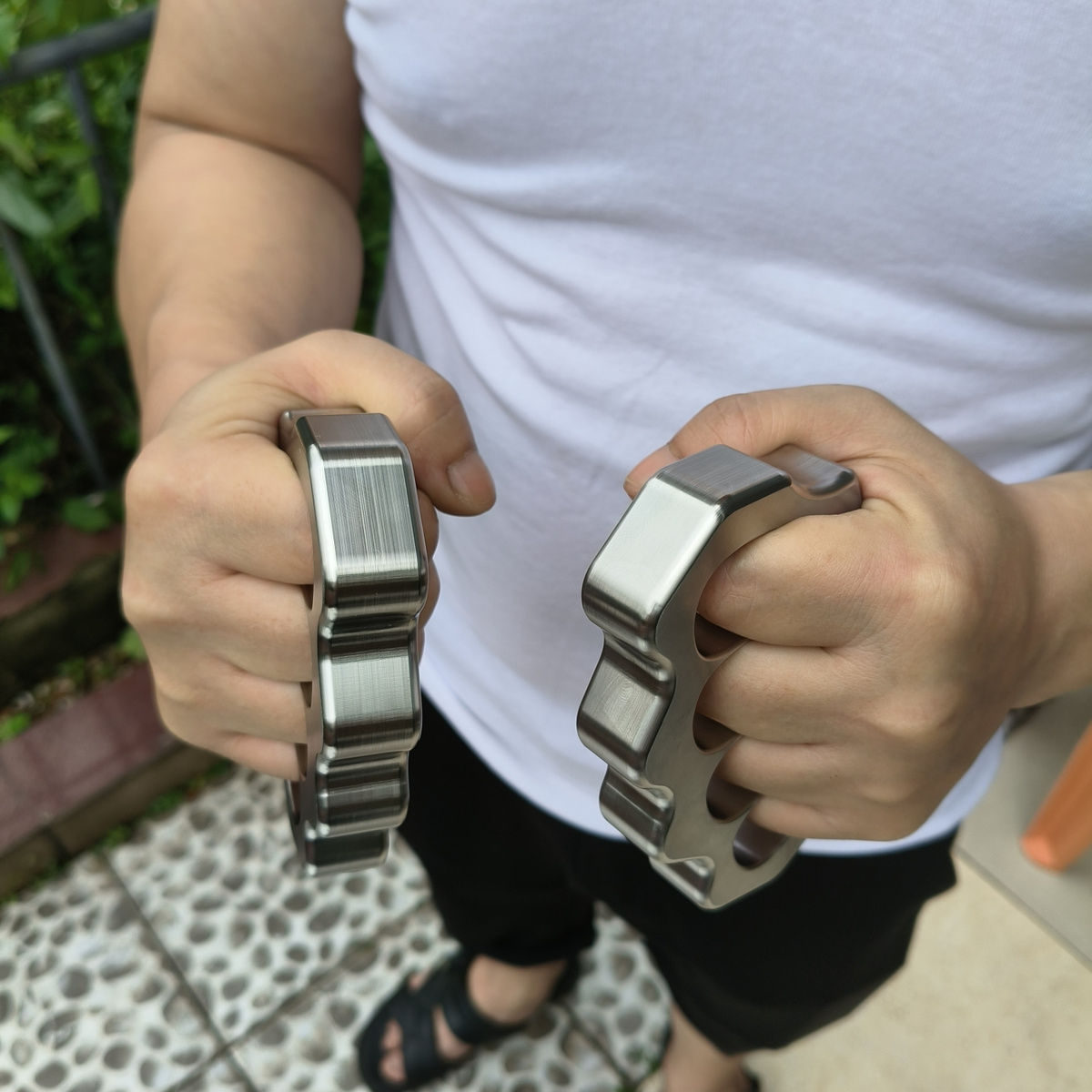 Reinforced Steel Quad-Hole Outdoor Tool