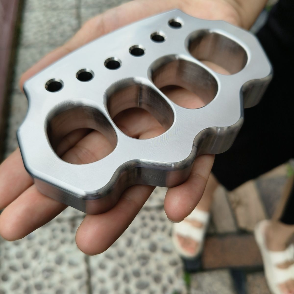 Reinforced Steel Quad-Hole Outdoor Tool