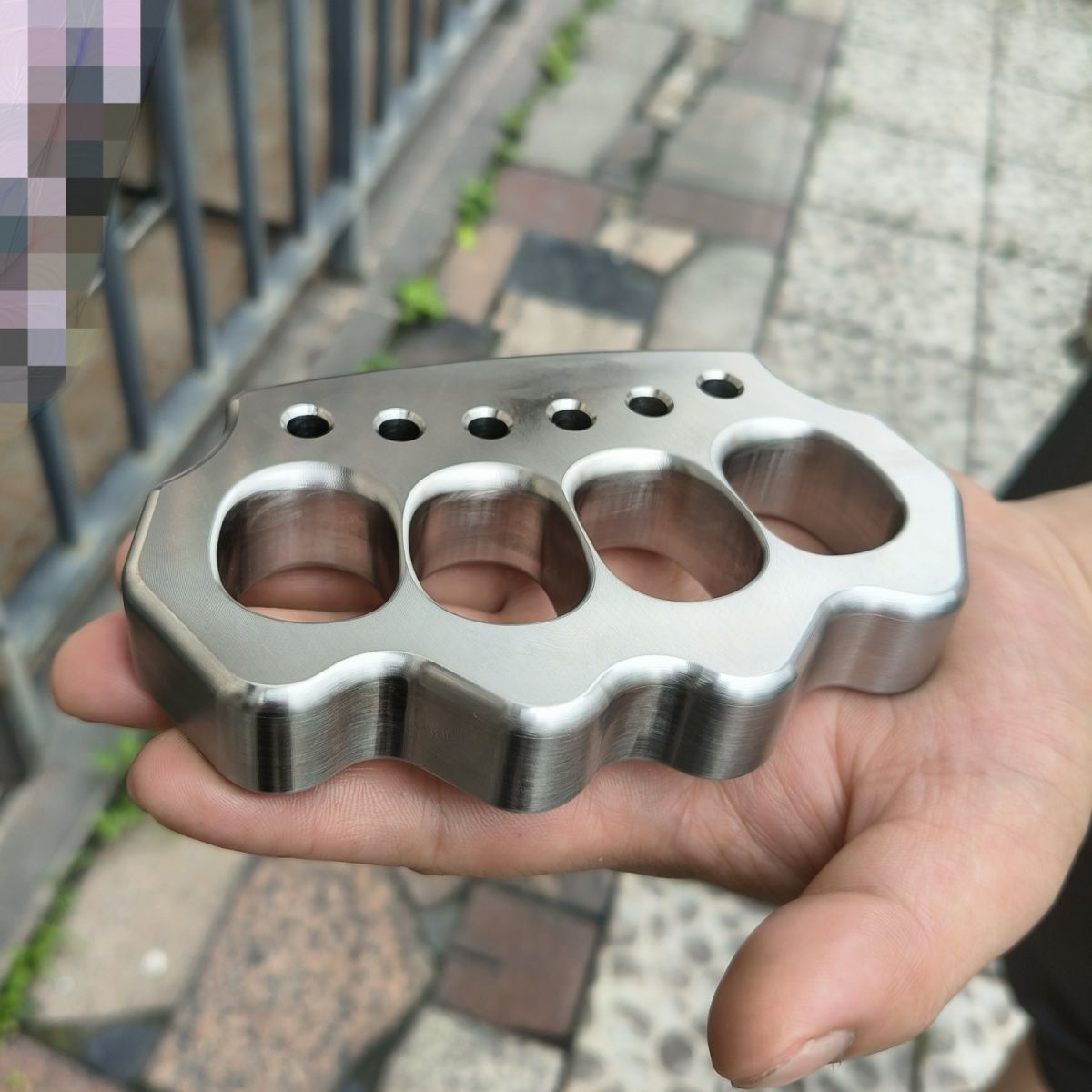 Reinforced Steel Quad-Hole Outdoor Tool