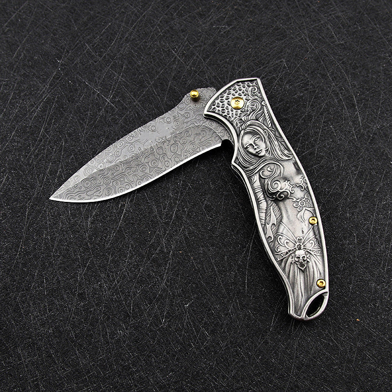 Sacred Emblem Handle Folding Pocket EDC Tool