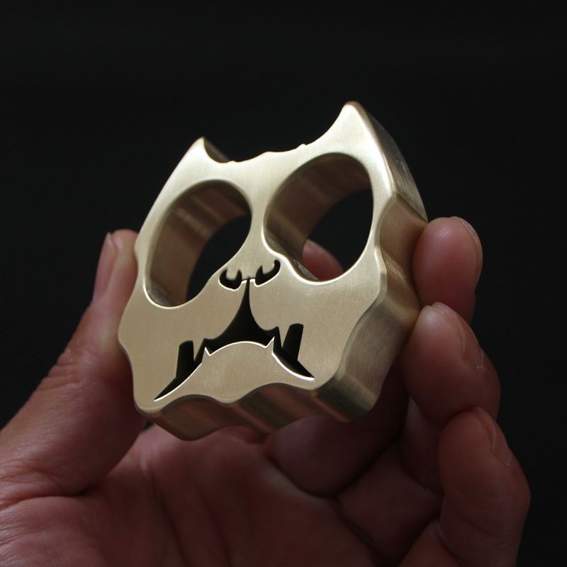 Chunky Brass Double-Hole Dog Design Outdoor Tool