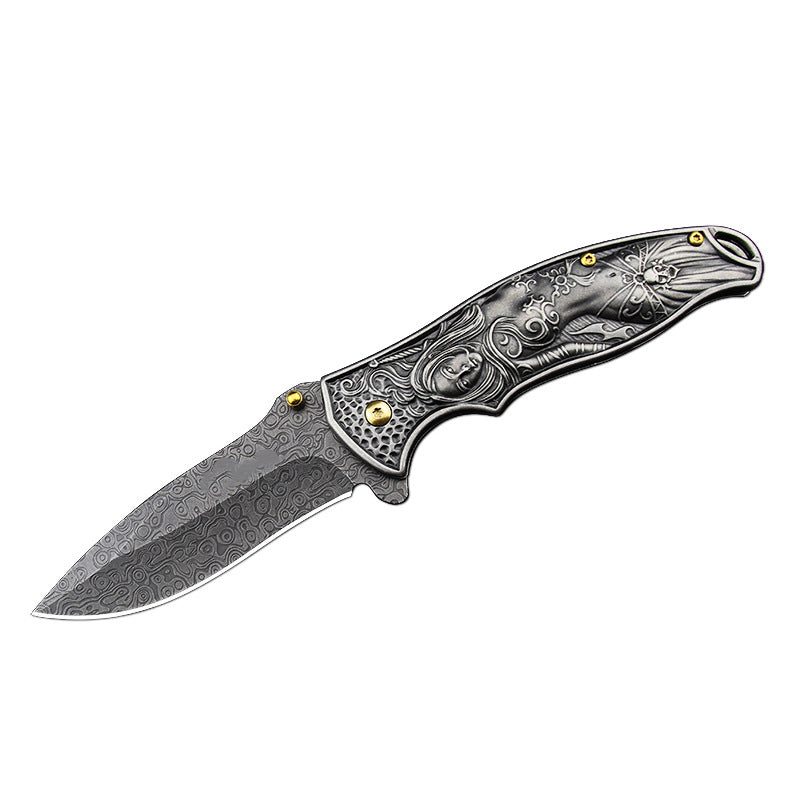 Sacred Emblem Handle Folding Pocket EDC Tool