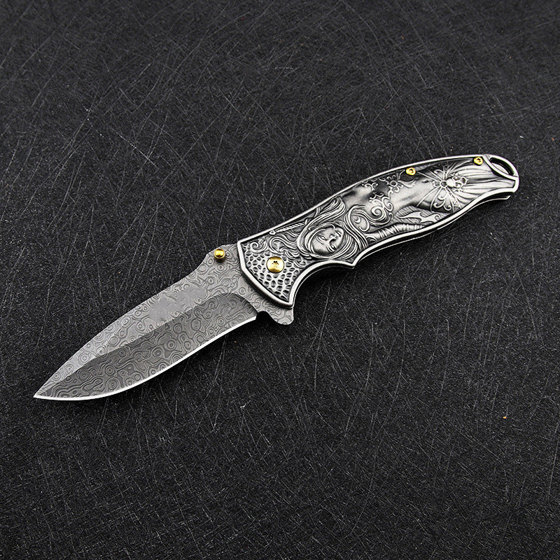 Sacred Emblem Handle Folding Pocket EDC Tool