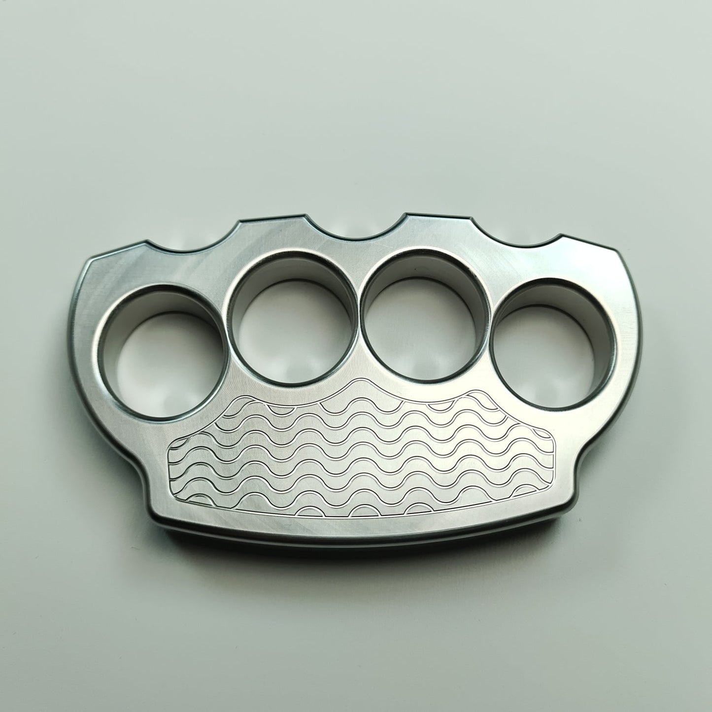 Steel Textured Skull Pattern Large Hole Bottle Opener EDC Tool