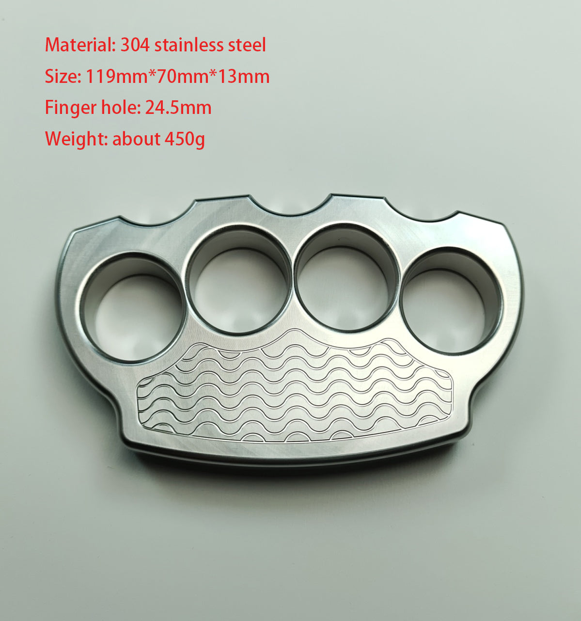 Steel Textured Skull Pattern Large Hole Bottle Opener EDC Tool