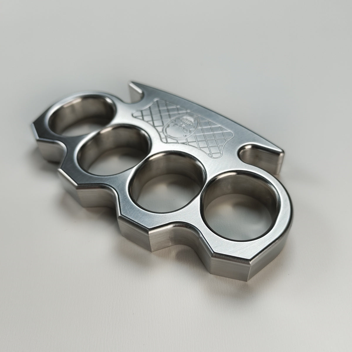 Steel Textured Skull Pattern Large Hole Bottle Opener EDC Tool