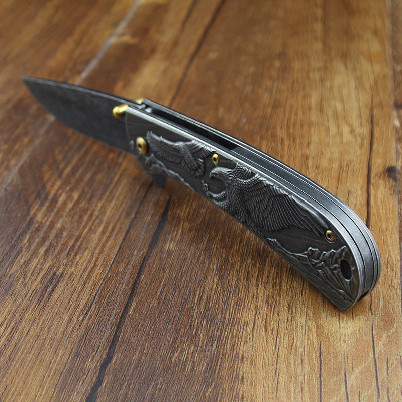 Multi-Animal Embossed Handle Folding Pocket Tool for Outdoor Use
