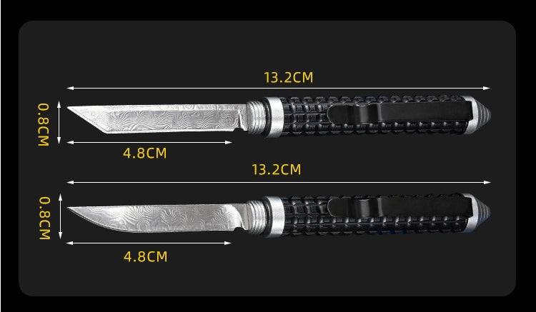 Damascus Patterned Pen Multifunction Pocket Tool