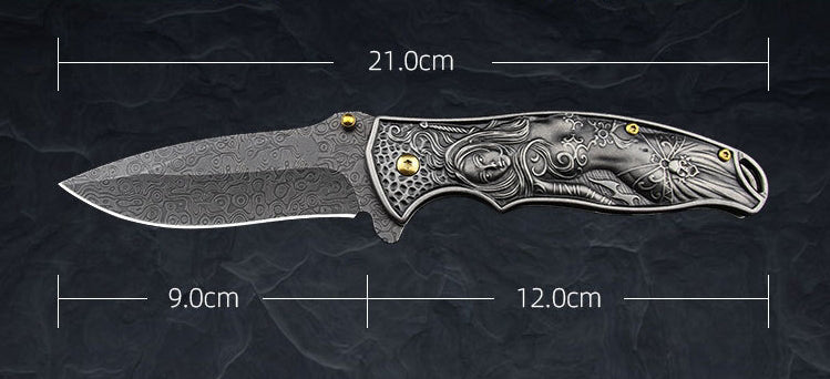 Sacred Emblem Handle Folding Pocket EDC Tool