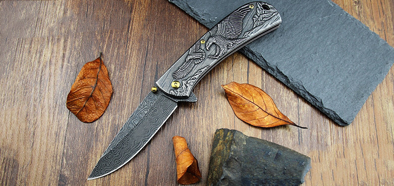 Multi-Animal Embossed Handle Folding Pocket Tool for Outdoor Use