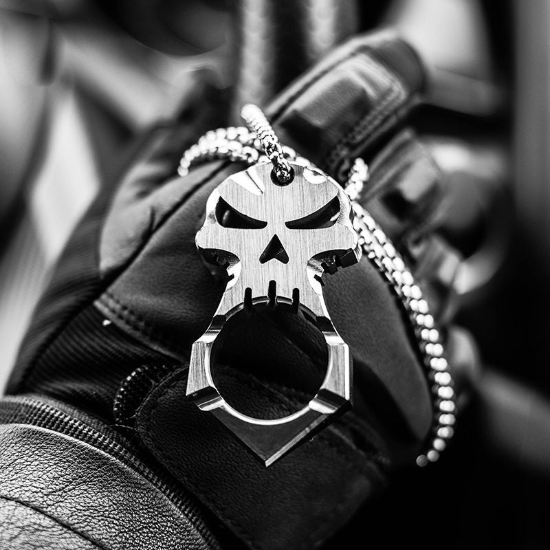 Portable Mini Titanium Skull Outdoor EDC Keychain Tool and Decoration