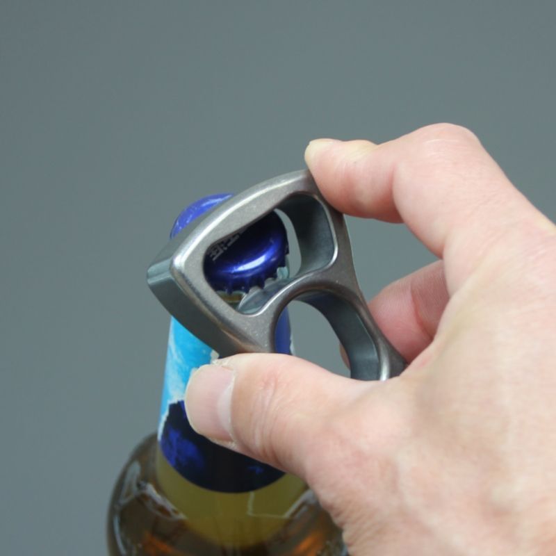 Stonewashed Titanium Alloy Single Hole Multifunctional Bottle Opener