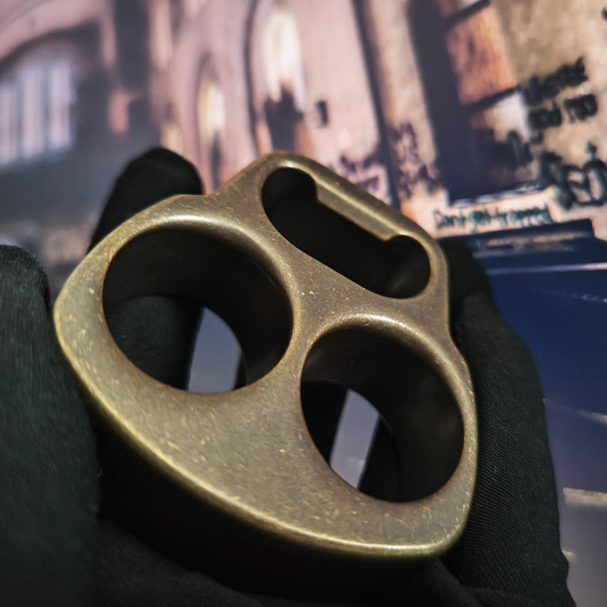 Skull-Shaped Brass EDC Tool for Bottle Opening and Outdoor Use