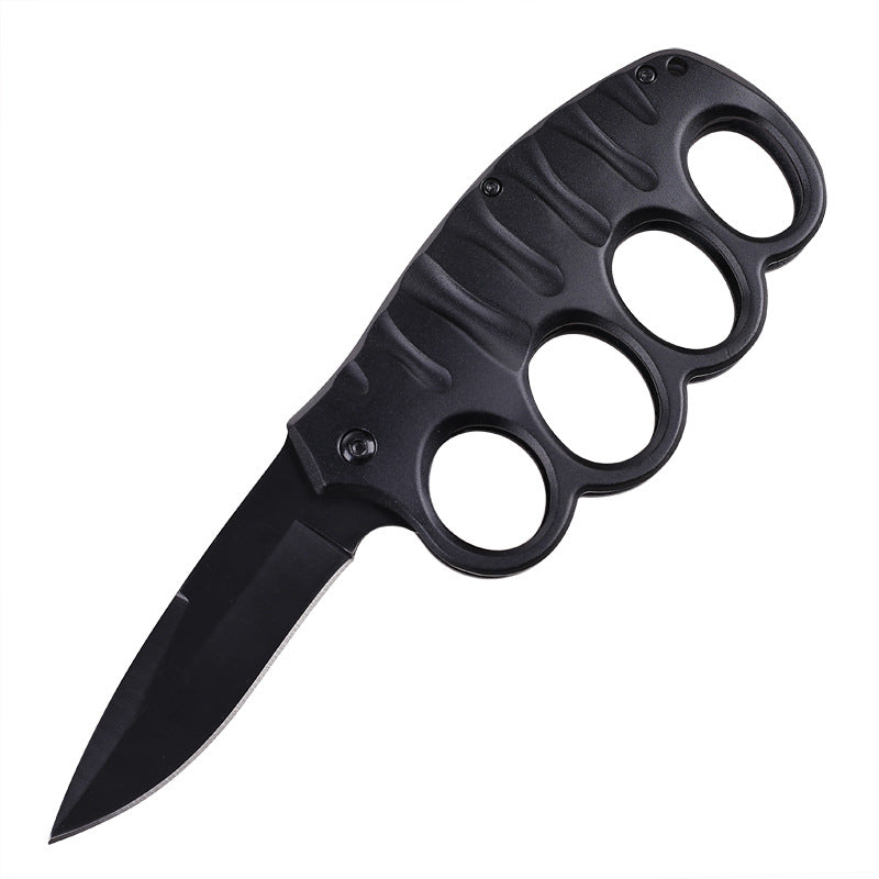 Versatile Four-Hole Outdoor Tool with Black-Plated Titanium and Carbon Fiber