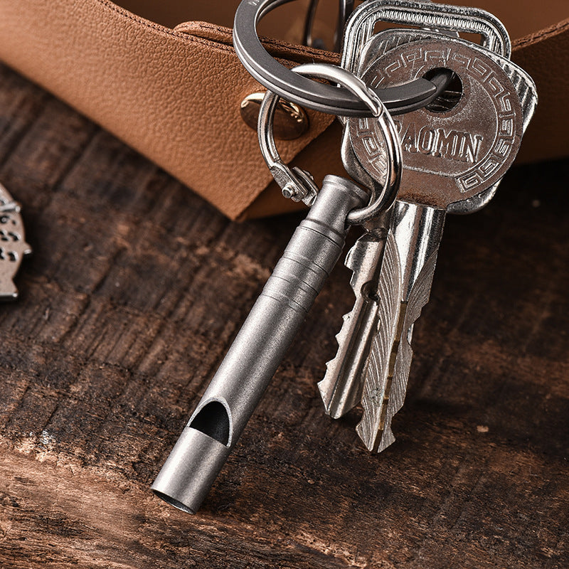 Portable Titanium Whistle Pendant EDC Tool for Backpack