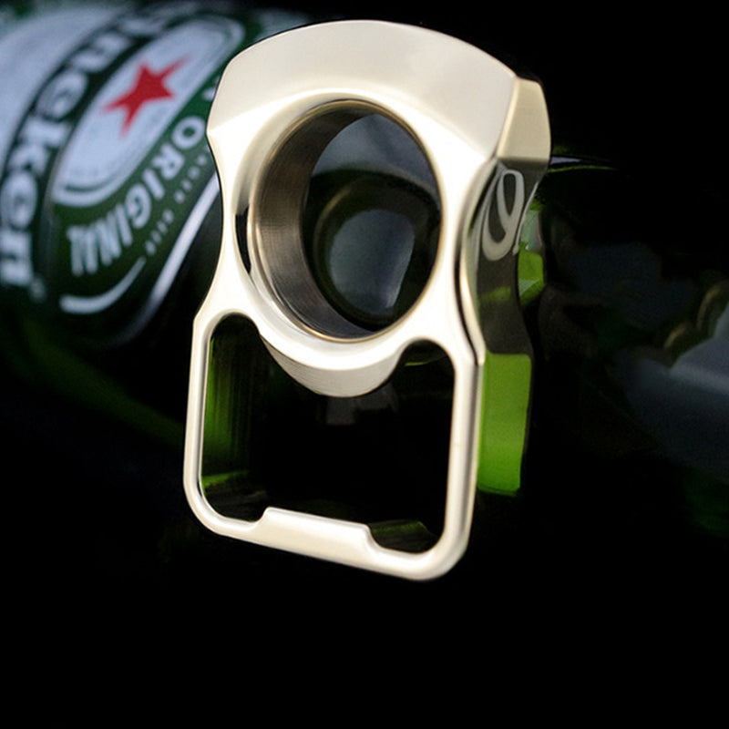 Handheld Brass Bottle Opener with Soft Arc for EDC