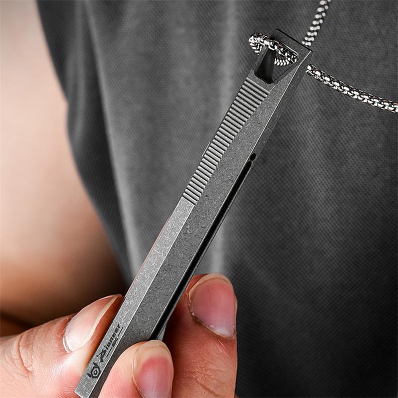 Ergonomic Titanium Sliding Pen with Built-in Crowbar