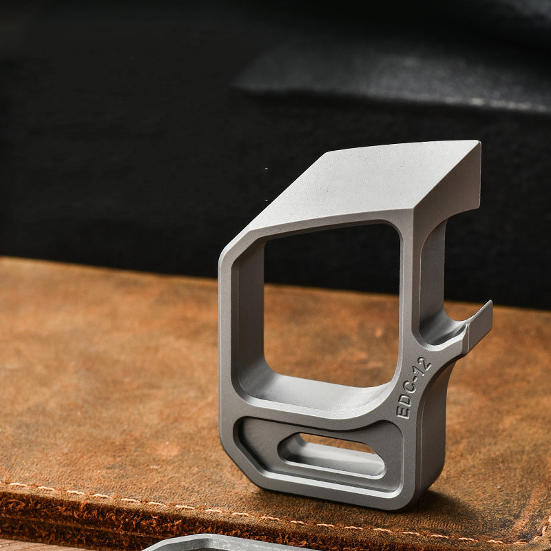 Outdoor Titanium Bottle Opener Pendant with Multiple Functions