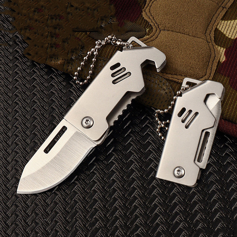 Portable Mini Folding Bottle Opener Pendant Keychain EDC Tool