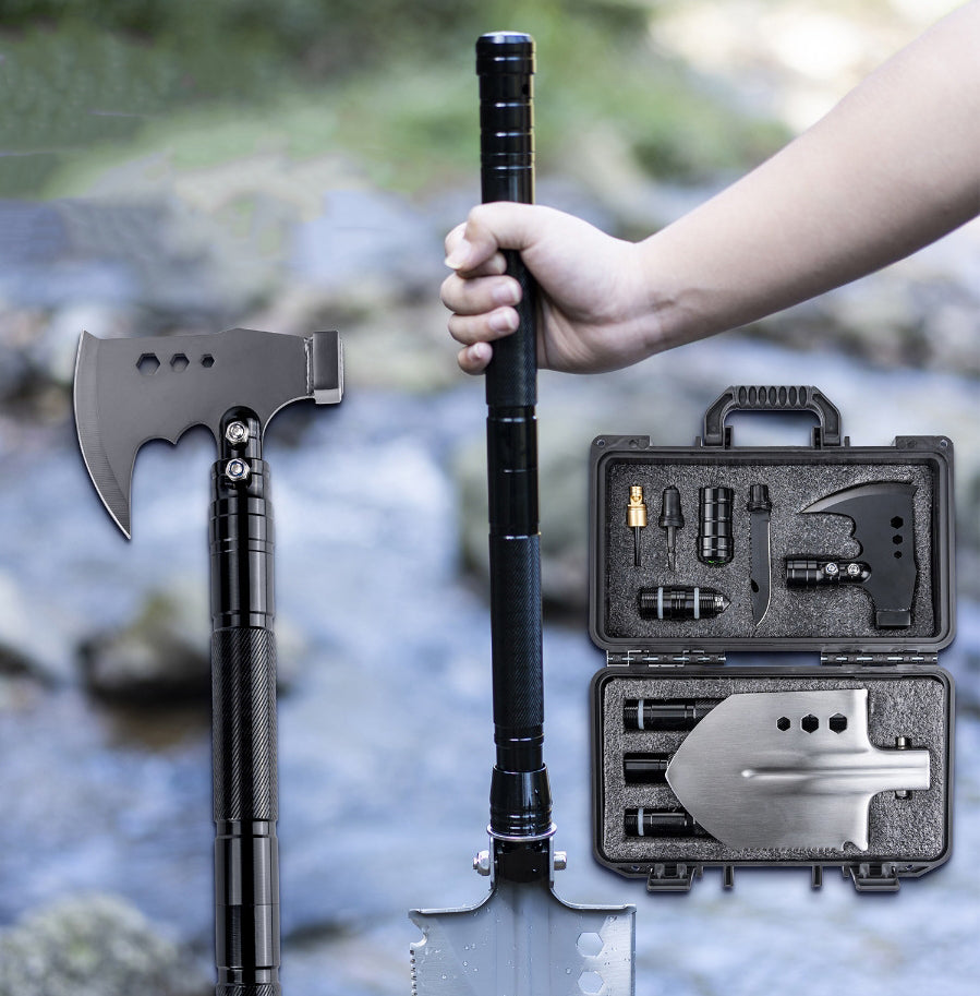 Outdoor Toolbox with Multifunctional Shovel Suit