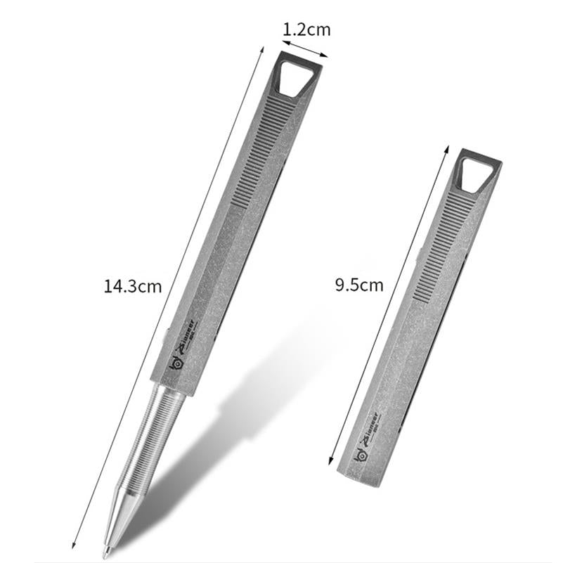 Ergonomic Titanium Sliding Pen with Built-in Crowbar