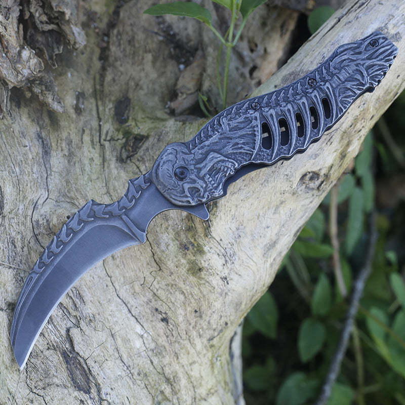 Stone-Washed Embossed Folding Pocket Tool for Outdoor Use