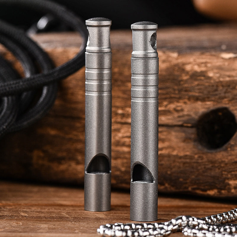 Portable Titanium Whistle Pendant EDC Tool for Backpack