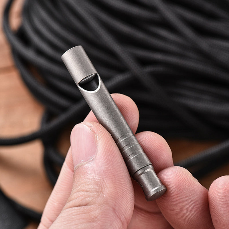 Portable Titanium Whistle Pendant EDC Tool for Backpack
