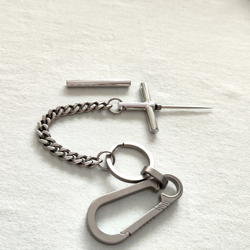 EDC Toothpick Tool Featuring 304 Steel and a Titanium Chain