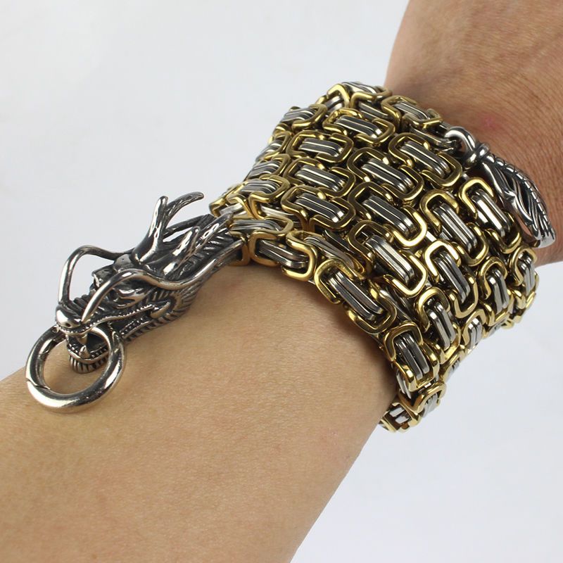 Adjustable Titanium Dragon Head Chain Ornament for Wrist