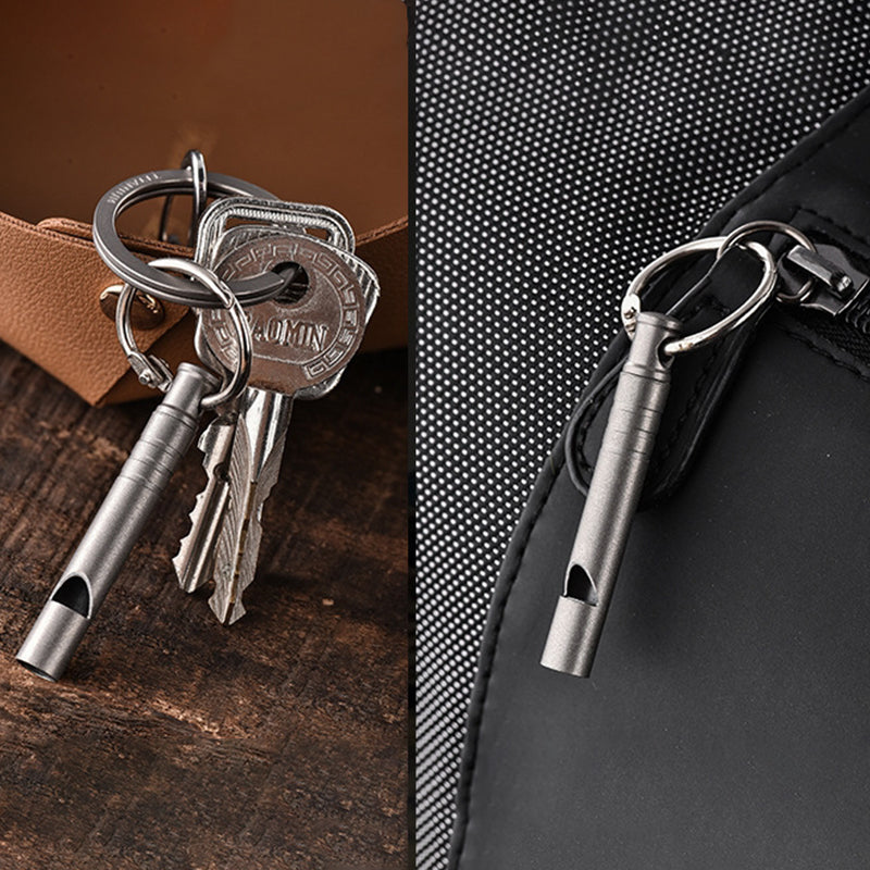 Portable Titanium Whistle Pendant EDC Tool for Backpack