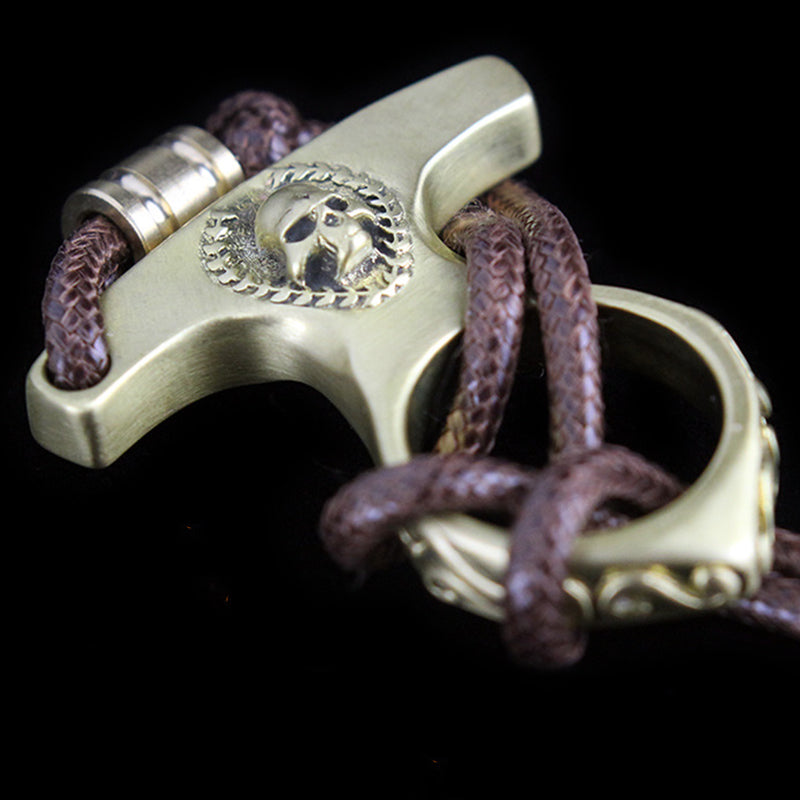 Retro Brass Skull Everyday Carry Tool