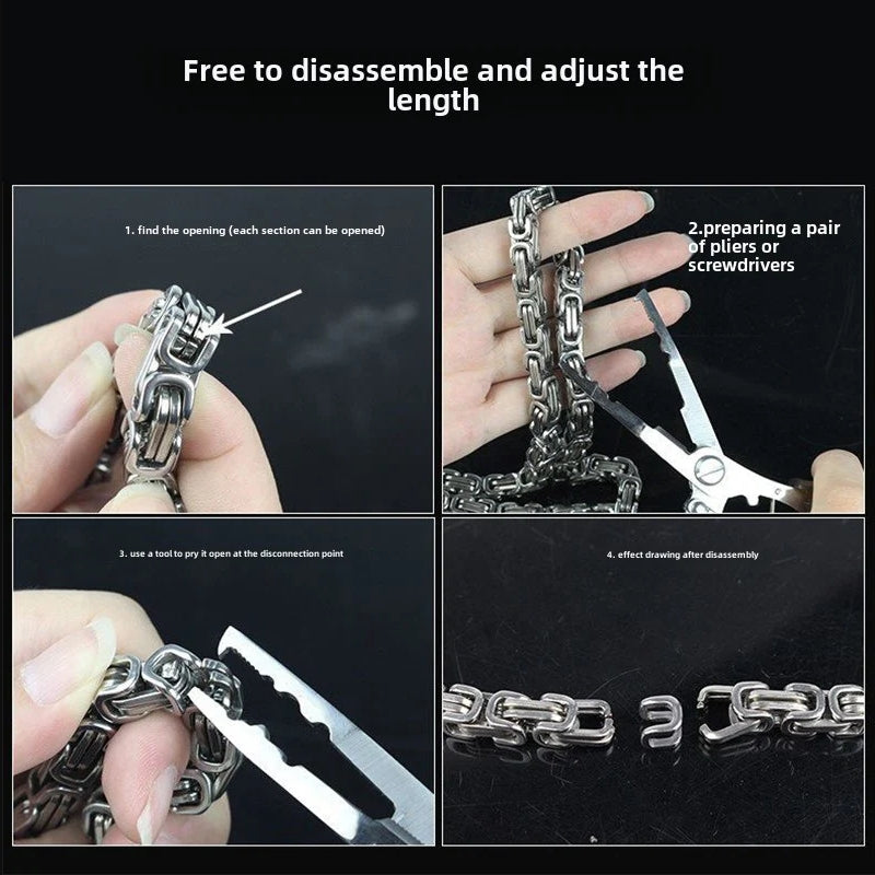 Adjustable Titanium Dragon Head Chain Ornament for Wrist