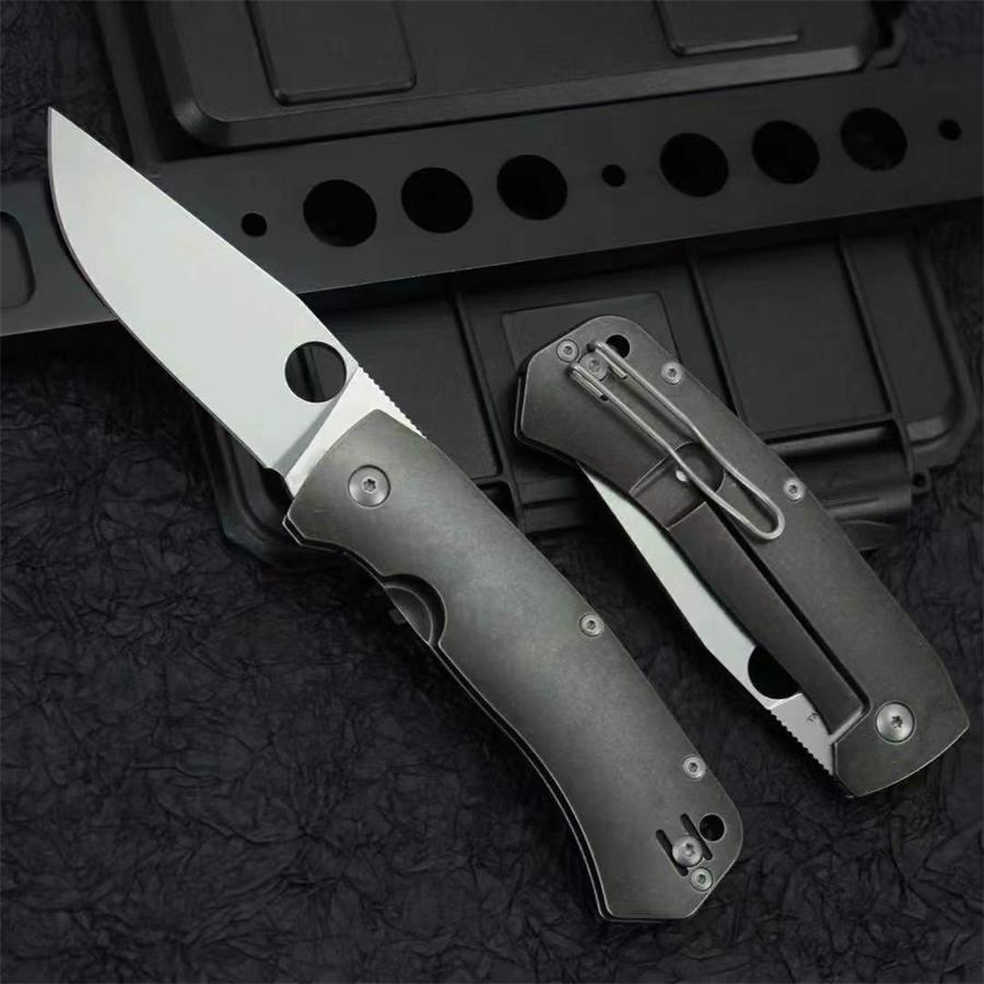 D2 Steel Folding Tool Featuring Titanium Alloy Handle for Outdoor Use