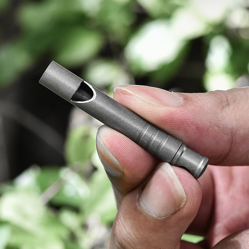 Portable Titanium Whistle Pendant EDC Tool for Backpack