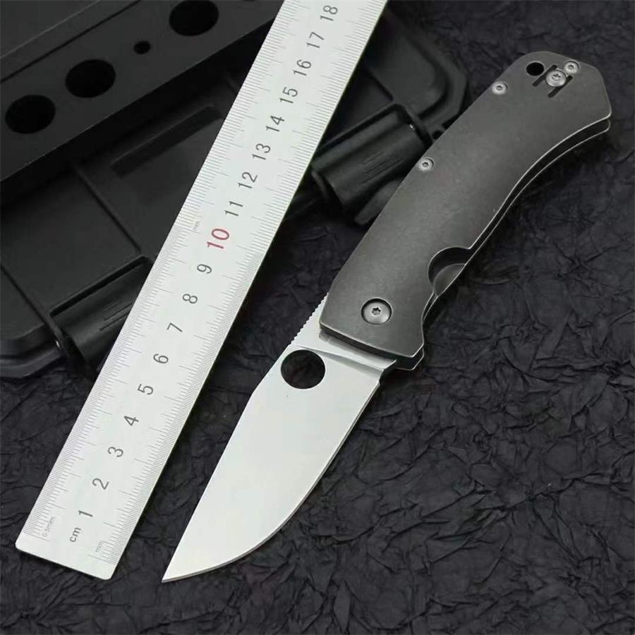 D2 Steel Folding Tool Featuring Titanium Alloy Handle for Outdoor Use