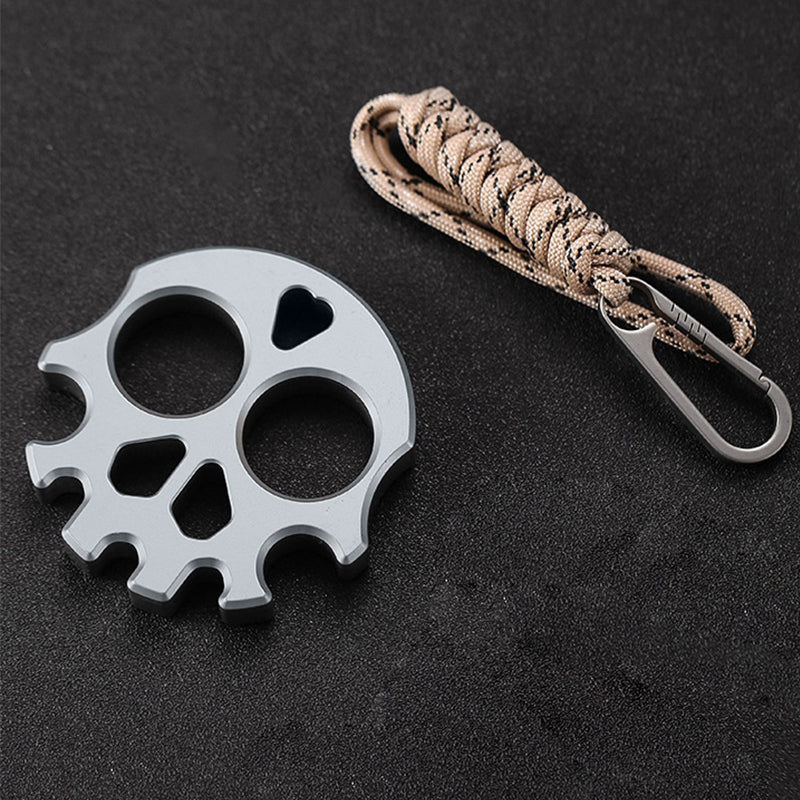 Silver Titanium Plated Skull Multifunctional Everyday Carry Tool