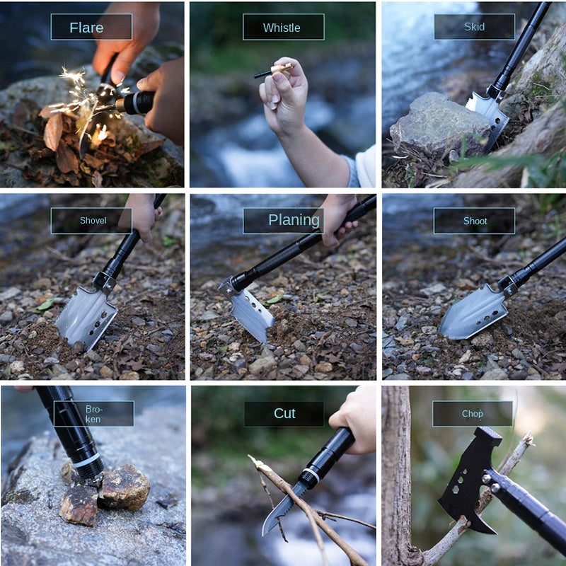 Outdoor Toolbox with Multifunctional Shovel Suit