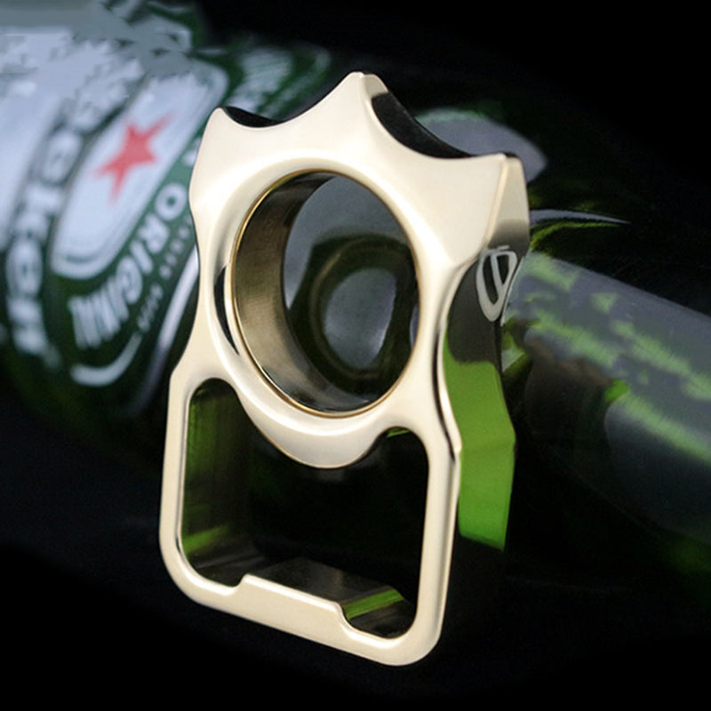 Portable Brass-Iron Bottle Opener for Outdoor EDC Use