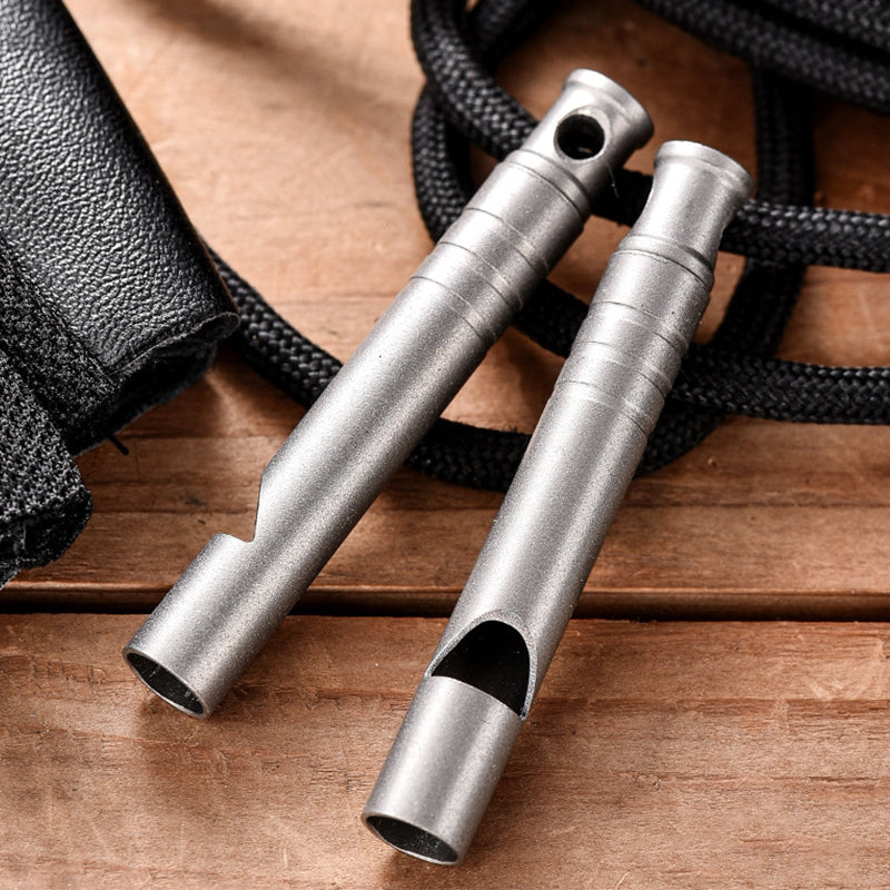 Portable Titanium Whistle Pendant EDC Tool for Backpack